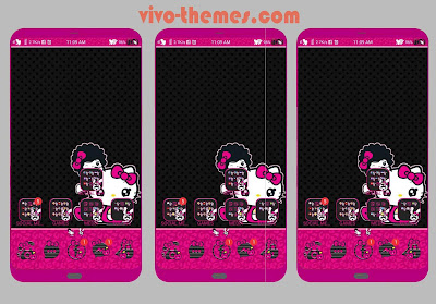 Hello Kitty Black Pink Theme For Vivo Android