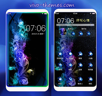 Purple Flame Flower Theme