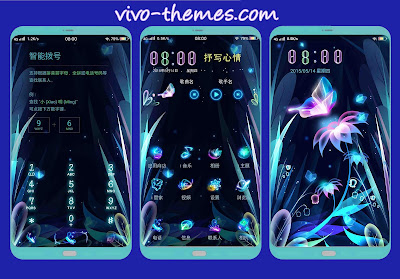 Neon Butterfly Theme For Android Vivo Smartphone