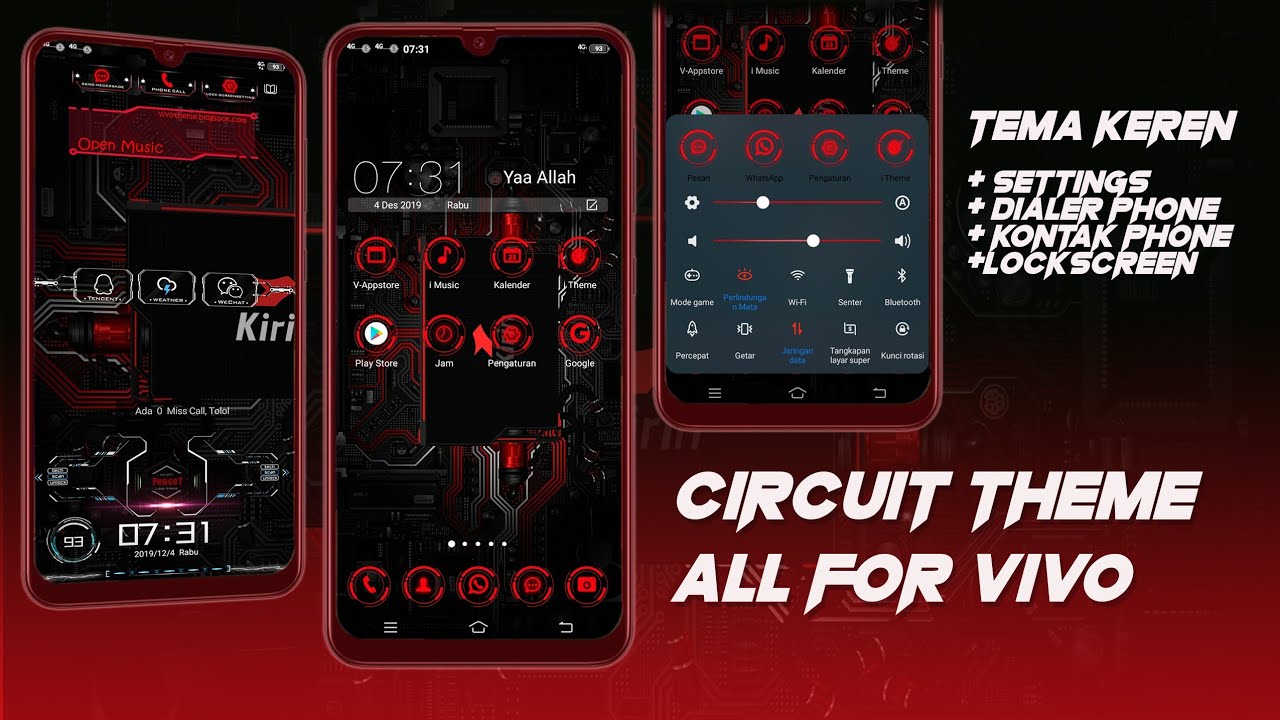 Red Circuit Theme itz For Vivo Android Smartphones